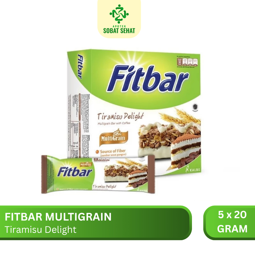 

[5 x 20 Gram] Fitbar Tiramisu Delight 20 Gram Multigrain Kaya Serat