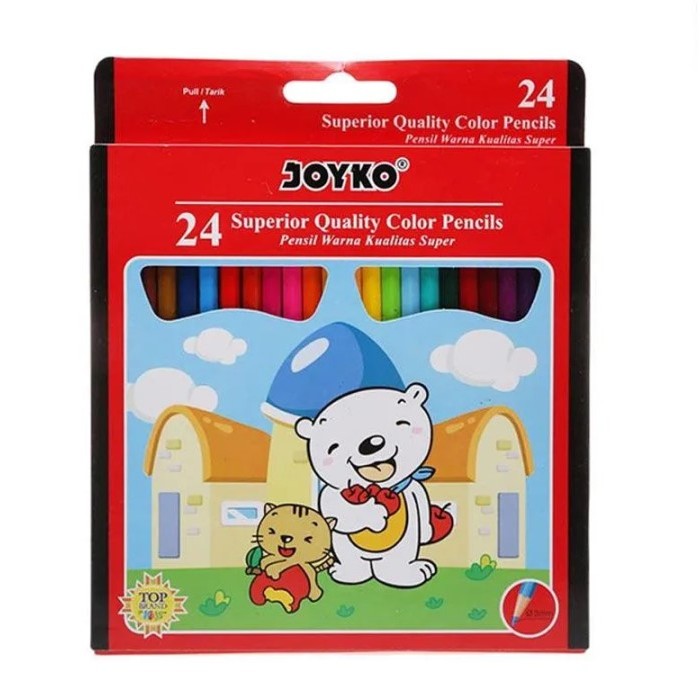 

Pensil Warna / Colored Pencils Superior Quality - Joyko CP-24PB 24 Warna / Pesil Warna 24