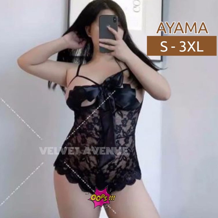 KODE J67S Lingerie Bigsize Teddies Seksi Hot Jumbo XXL Baju Dinas Velvet Avenue Suami Ayama