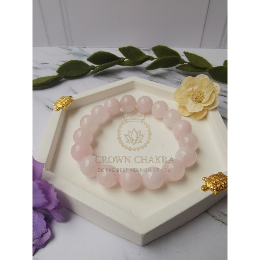 READY Gelang Rose Quartz Asli – Gelang Crystal Healing Wanita Pria – Pink Quartz Natural