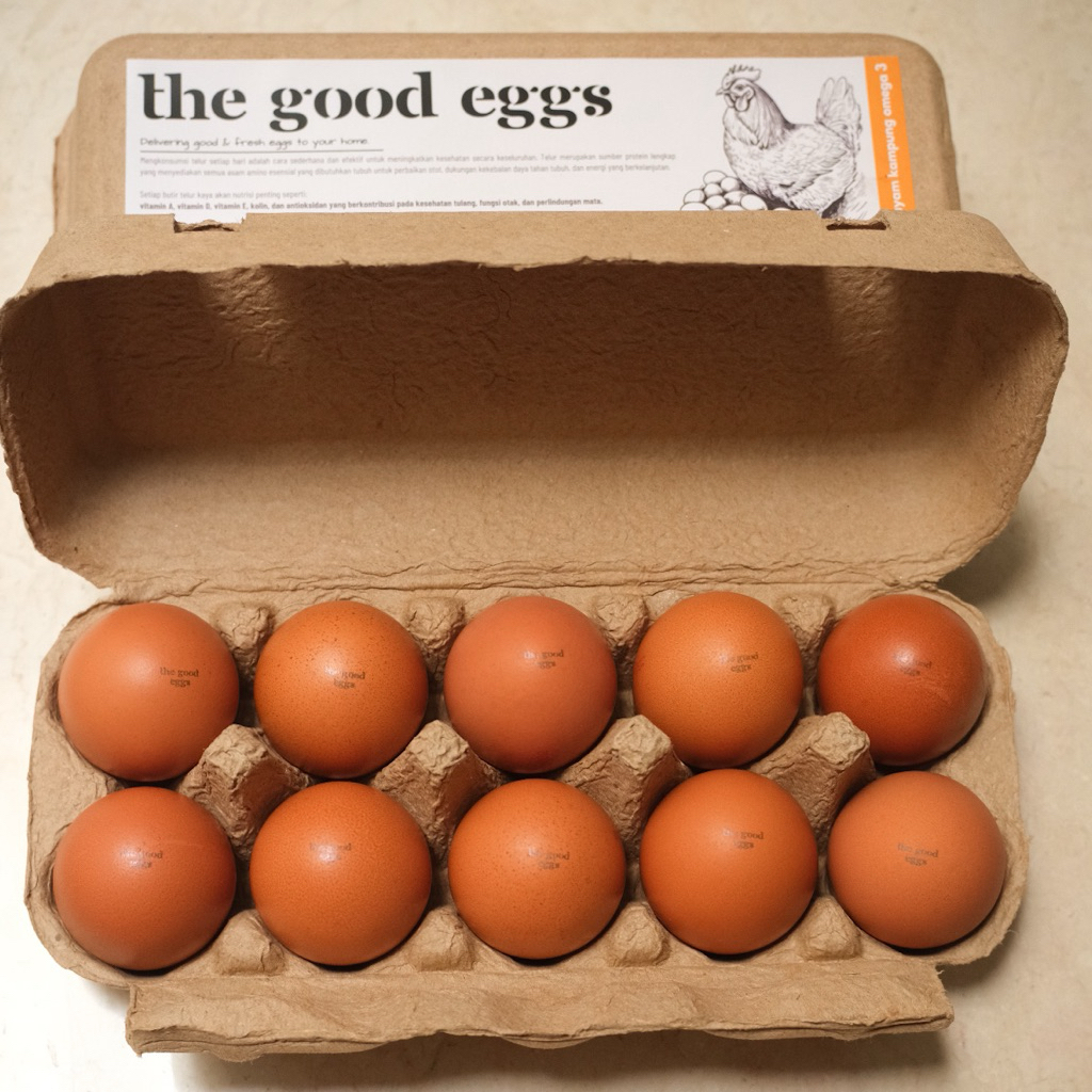 

Telur ayam negeri omega The Good Eggs kemasan isi 10