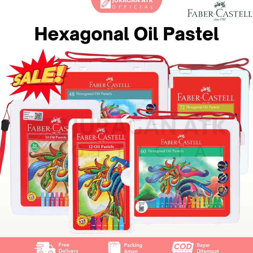 

KODE P97Z FaberCastell Hexagonal Oil Pastel 12 24 48 6 72 Warna Krayon FaberCastell