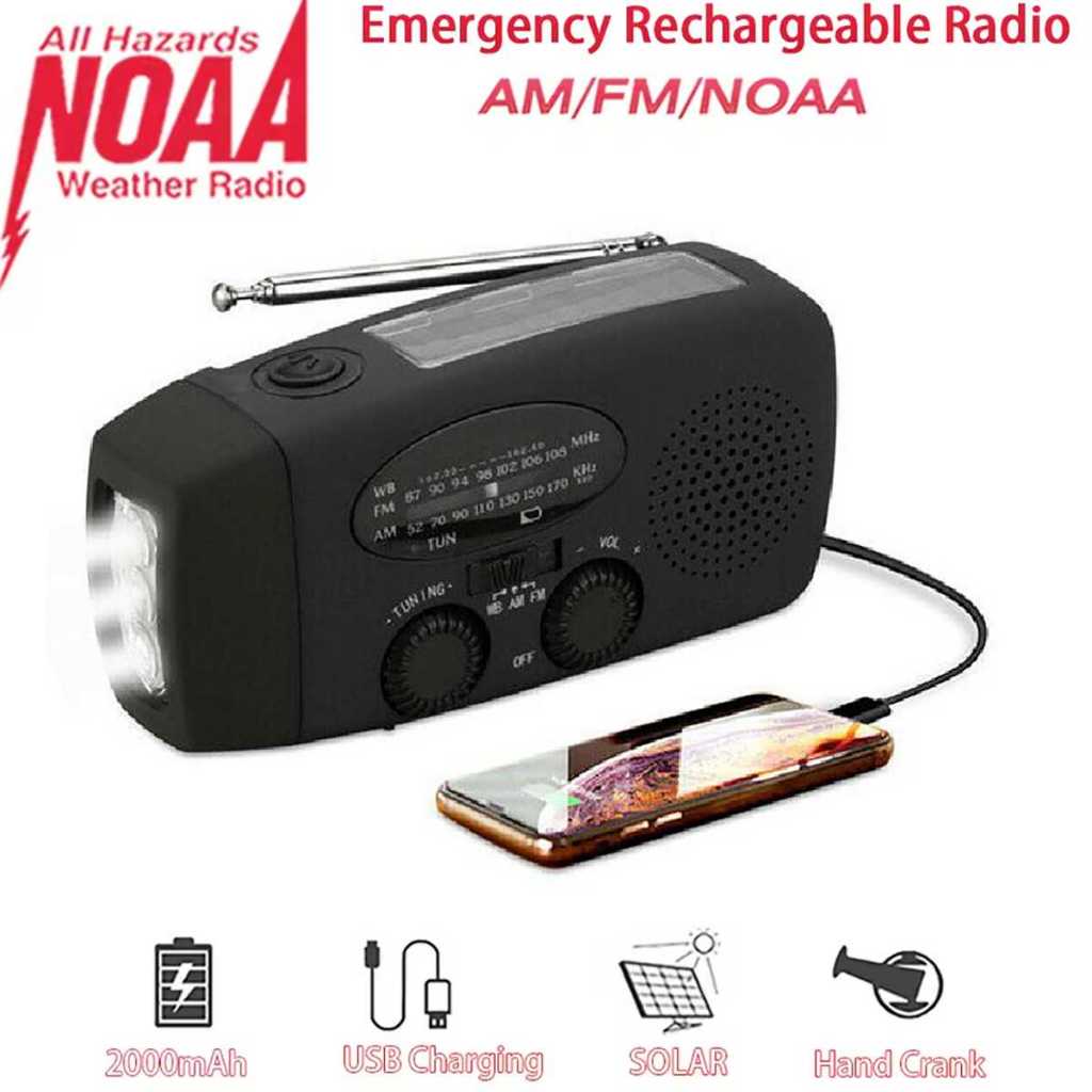 Radio Tenaga Surya Emergency Waterproof Portable 2000mAh