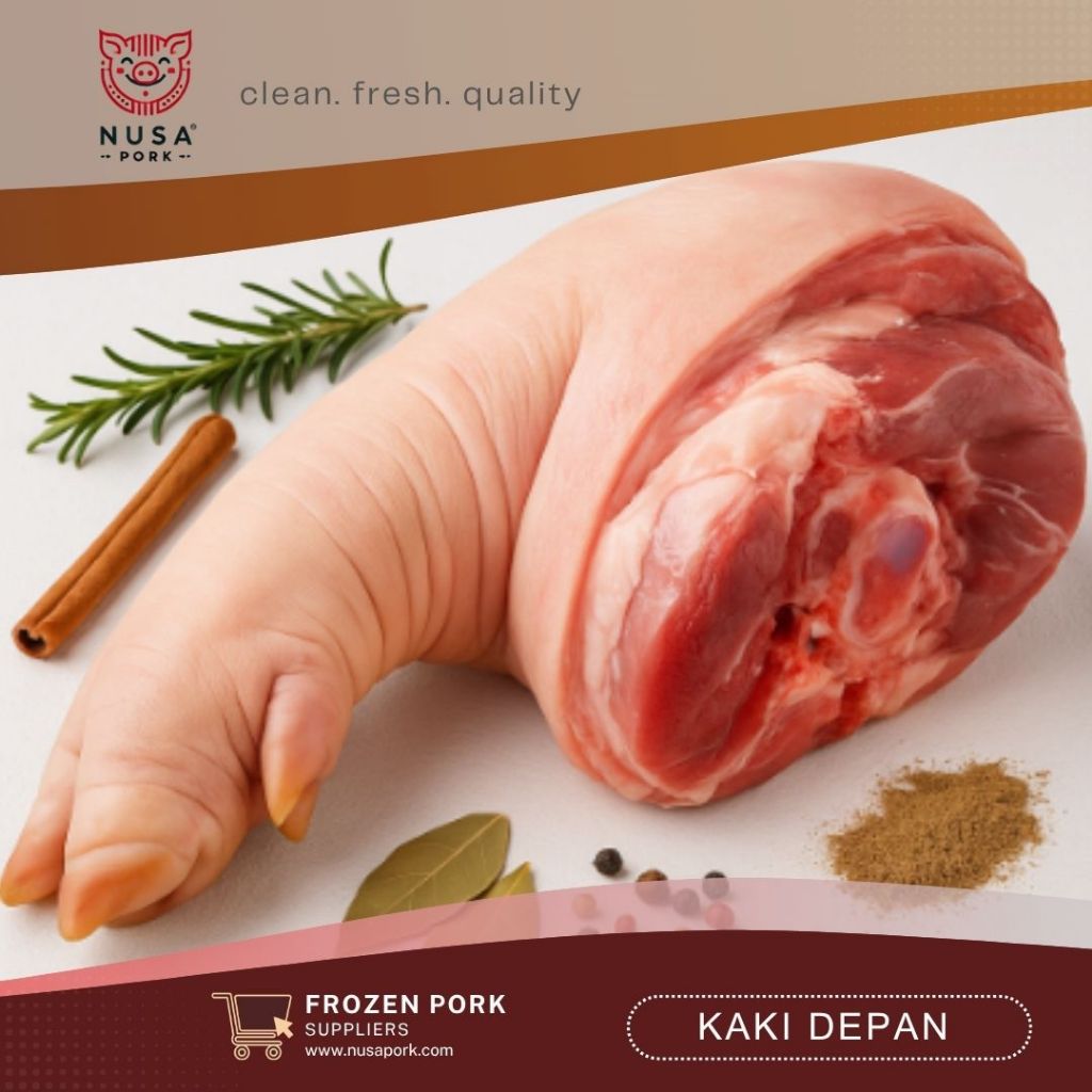 

Kaki Depan Babi Utuh 1.5–1.7kg – Frozen Pork Front Leg | Nusa Pork