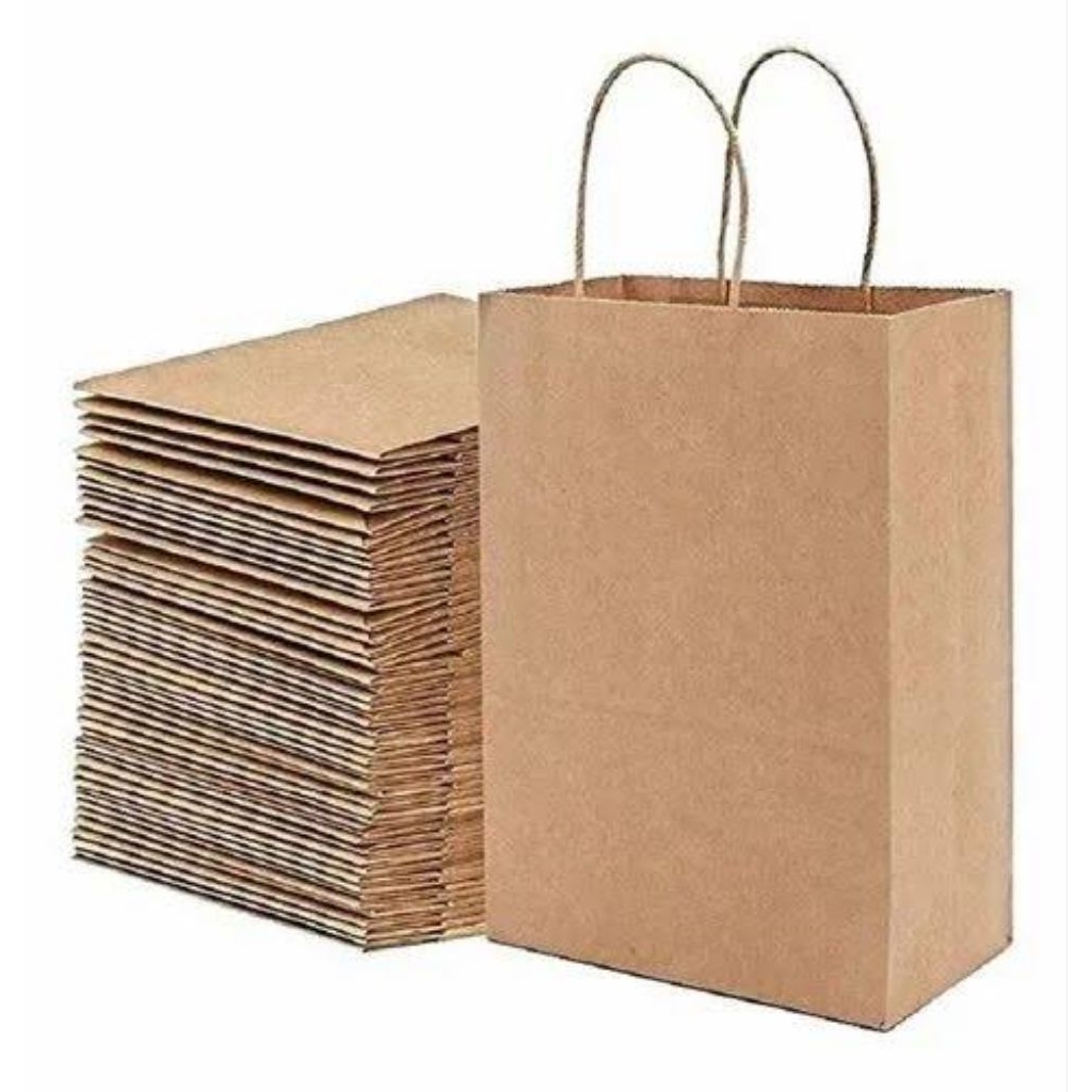 

S (S52) PAPER BAG POLOS WARNA HITAM DAN COKLAT/PAPERBAG SOUVENIR