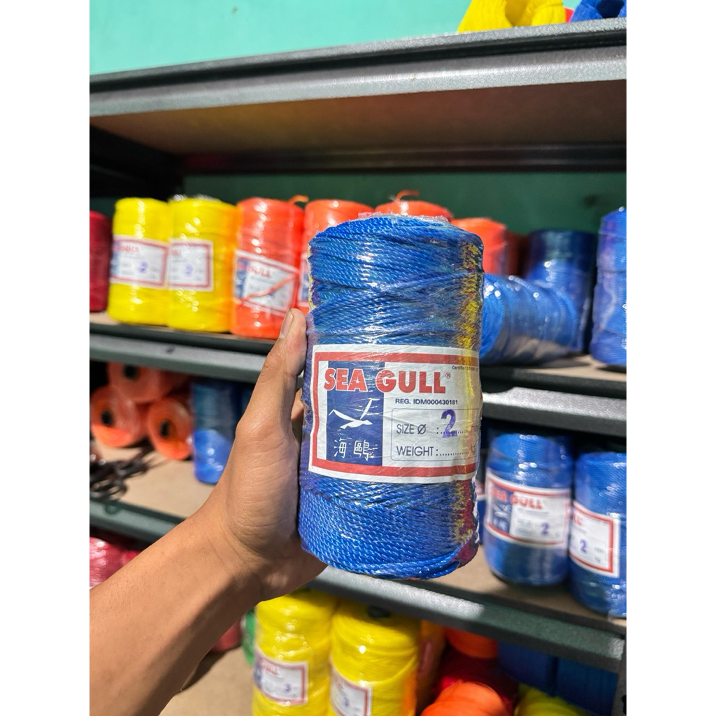 

Tali Tambang 2mm 200m Biru Merk Sea Gull / Tambang Kecil - Tali Karamba / Tali Jaring Burung - Tali Layangan - Tambang 2mm