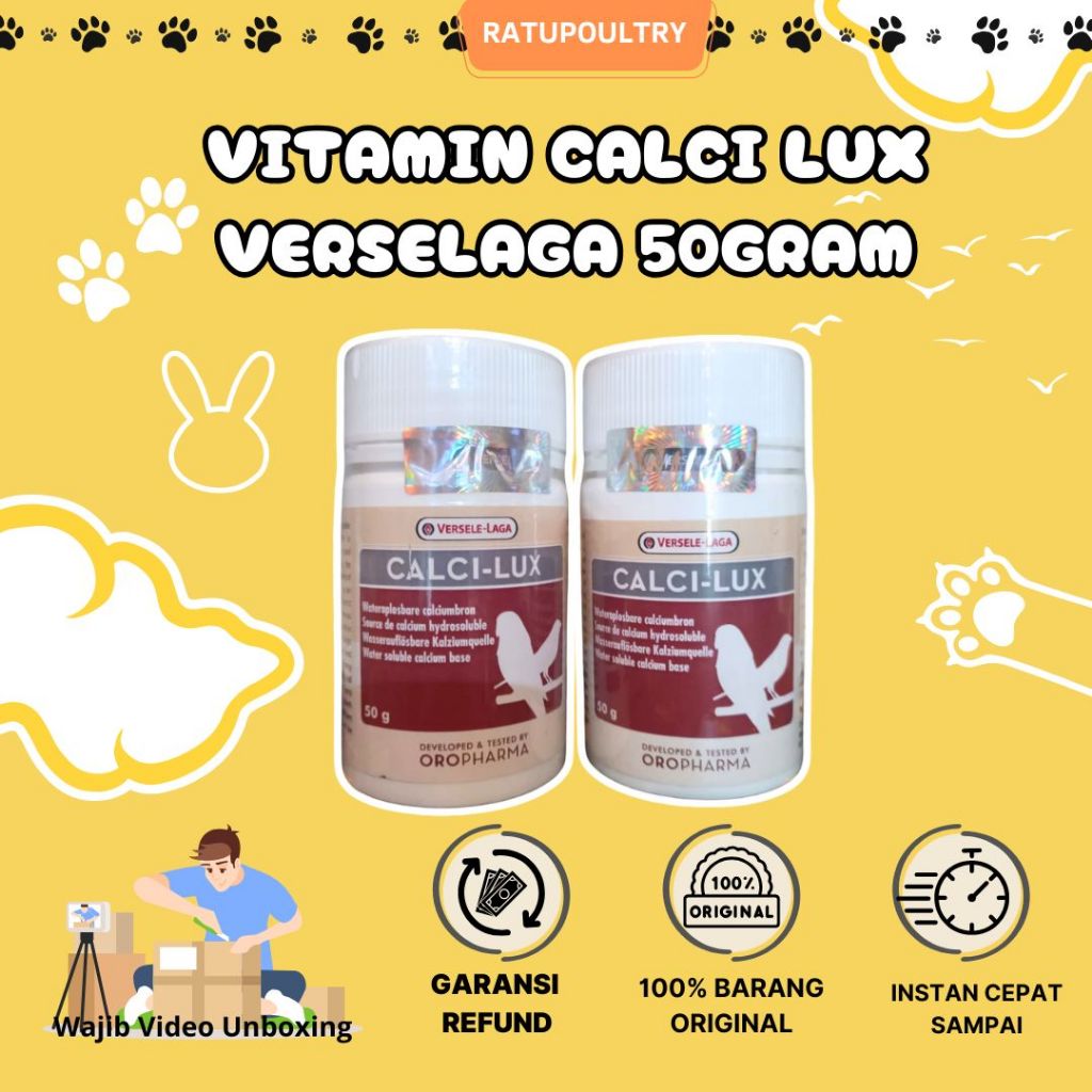 Vitamin Calci Lux Verselaga 50gram | Vitamin Burung 50 Gram
