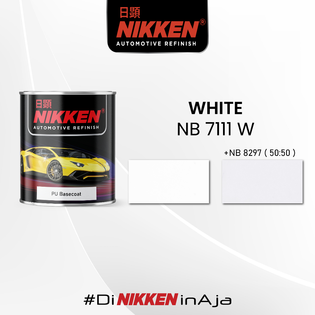 NIKKEN NB 7111 W - Warna Solid Cat PU - Cat Duco Mobil Motor Kayu Besi - White