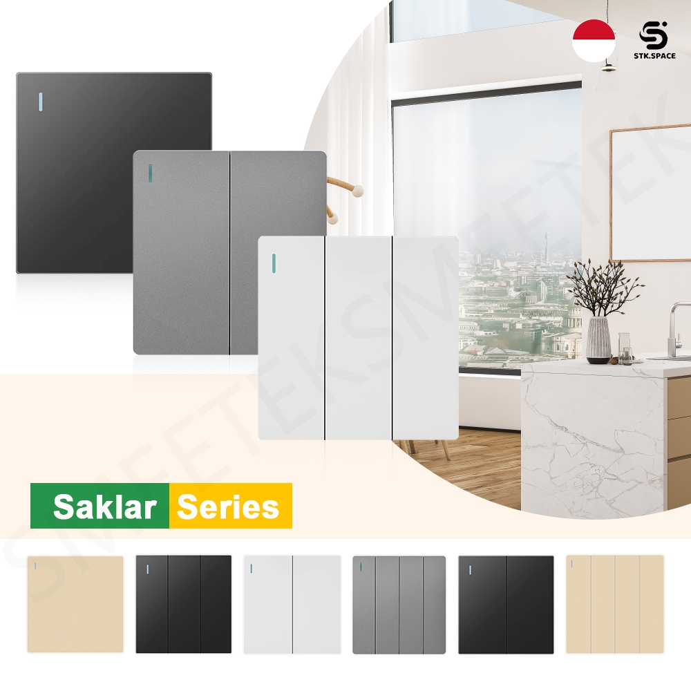 STK Saklar Aesthetic Dinding Saklar Listrik 1/2/3/4 Tombol Saklar Lampu Rumah Modern  Switch On Off