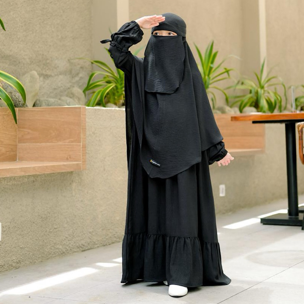 NEW PRODUCT SYAKILA KIDS,MEDINA SET GAMIS ANAK SYARI KHIMAI BERGO FREE CADAR BANDANA UNTUK ANAK USIA