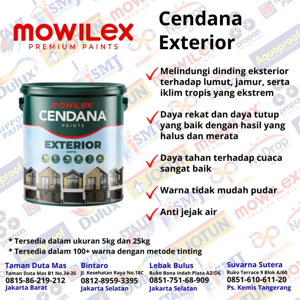 MOWILEX CENDANA EXTERIOR Paint Cat Dinding Eksterior 25KG