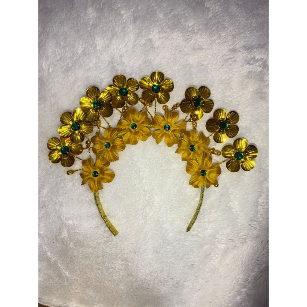 Mahkota bando bunga Payet kristal adat jawa