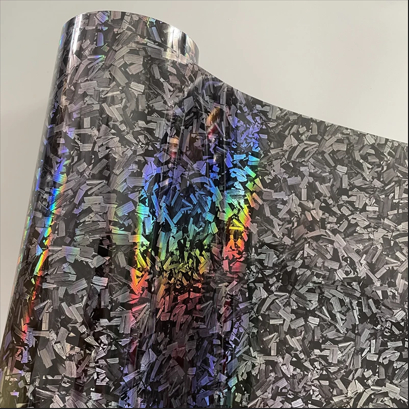 STICKER FORGED HOLOGRAM-STICKER KARBON NYALA PELANGI TAHAN PANAS 10CM X 60CM
