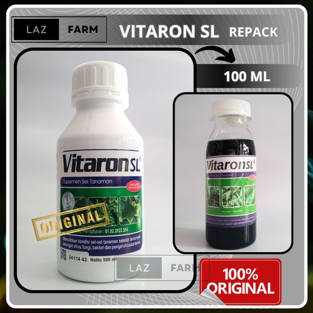 VITARON SL 100 ML KEMASAN REPACK PUPUK SUPLEMEN SEL TANAMAN PEMULIH SEL TANAMAN RUSAK DAMPAK AKIBAT 