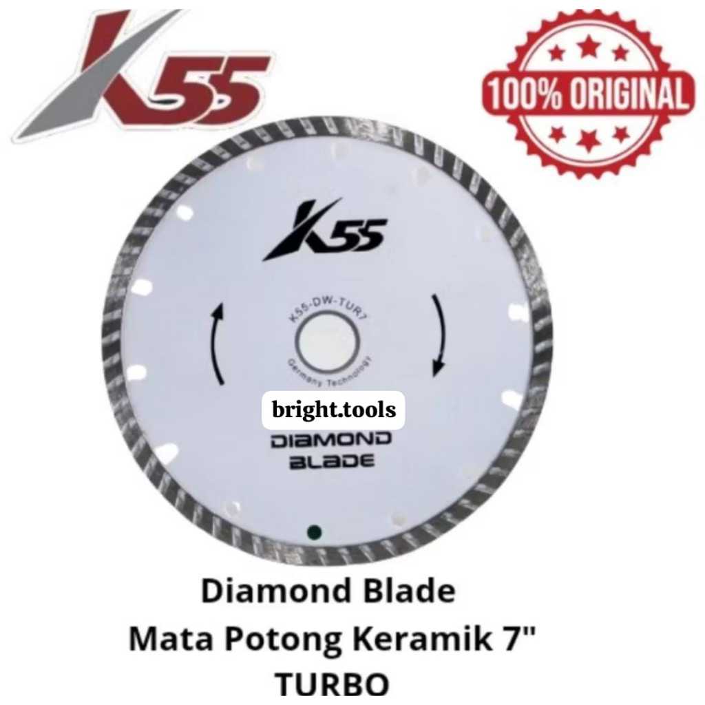 Diamond Balde 180mm K55/Mata Potong Keramik 7 inch K55/Pisau Potong Keramik 7" K55 100% ORIGINAL
