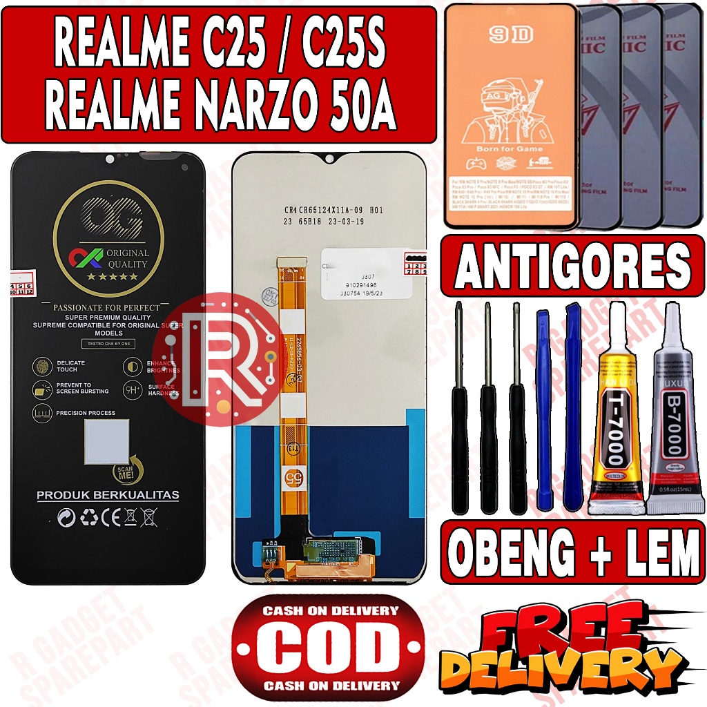 LCD REALME C25 / C25S / NARZO 50A ORIGINAL OEM FULLSET LCD TOUCHSCREEN