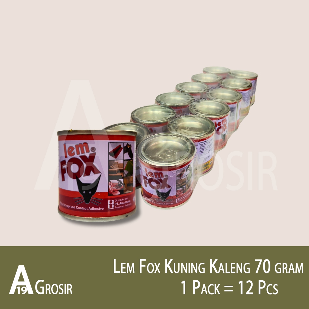 

(1PACK=12PCS) Lem Fox Kuning Kaleng 70 gram
