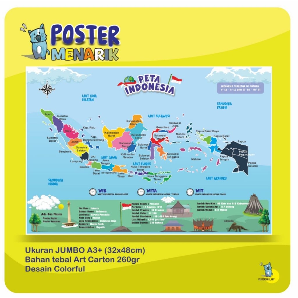 

PETA INDONESIA BERWARNA LENGKAP DENGAN NAMA PROVINSI