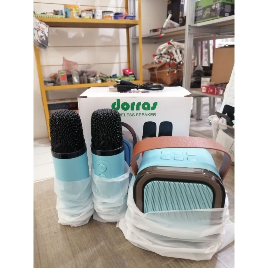 DPEAKER BLUETOOTH MINI PIRTABLE KAROKE+2 MIC MP3 FULL BASS WIRELESS