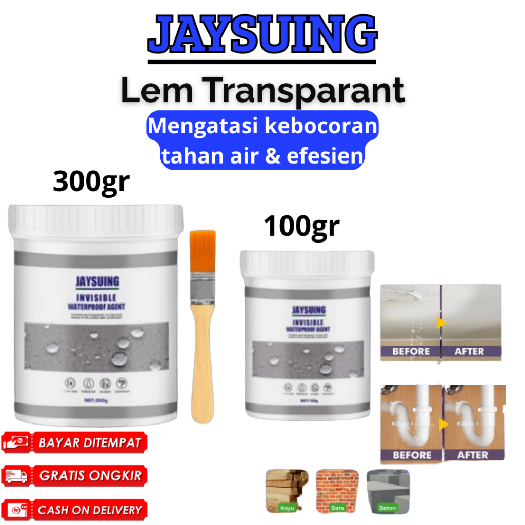 Jaysuing Lem Waterproof Transparan / Lem Anti Bocor / Lem Jaysuing