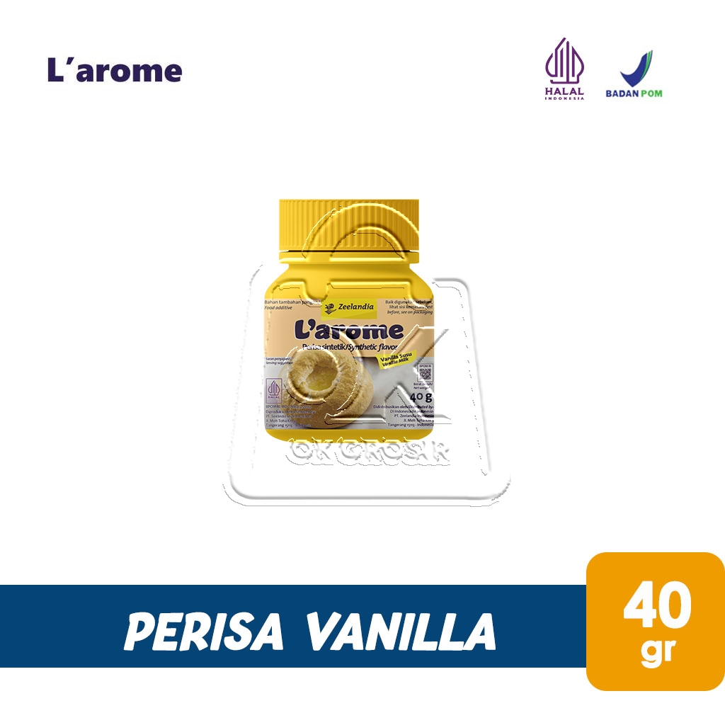 

Larome vanila susu Perisa Vanilla Milk Powder Sintetik (40 gr)