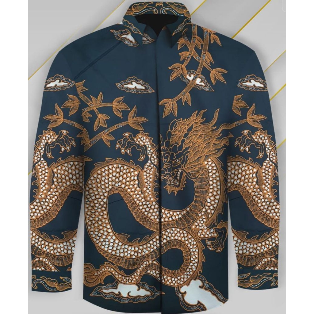 kain batik tulis pria motif naga bahan katun. batik tulis pria