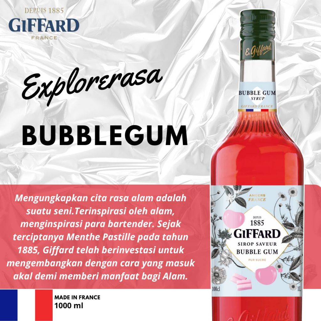 

Giffard syrup rasa Bubblegum 1liter