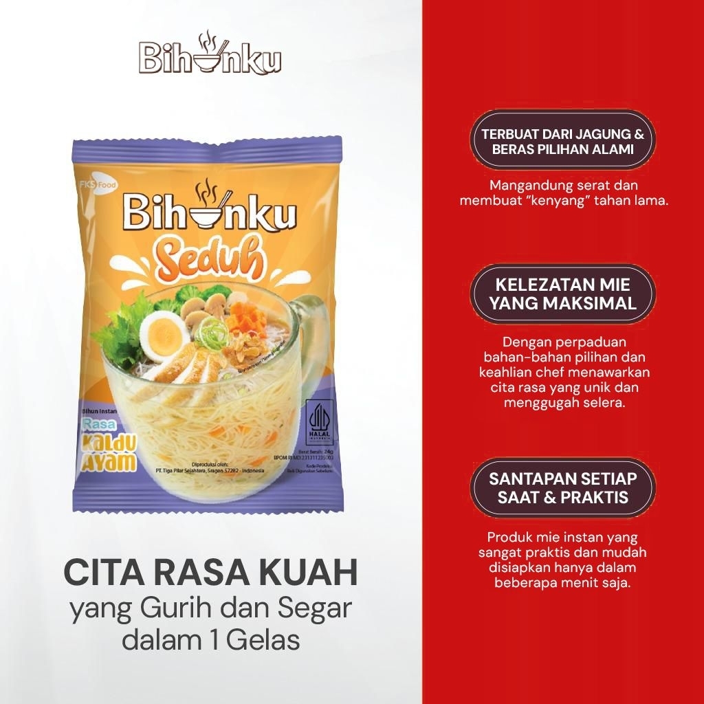 

Bihunku Instant - Seduh Kaldu ayam - 1 Karton - 120 Pcs - 24gr