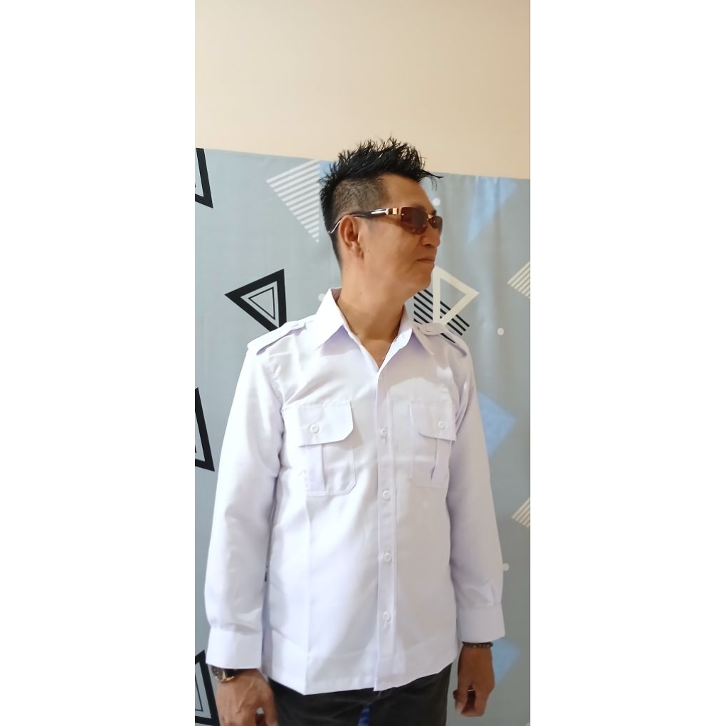 Kemeja putih PNS baju PDH putih baju atasan putih pns pria lengan panjang