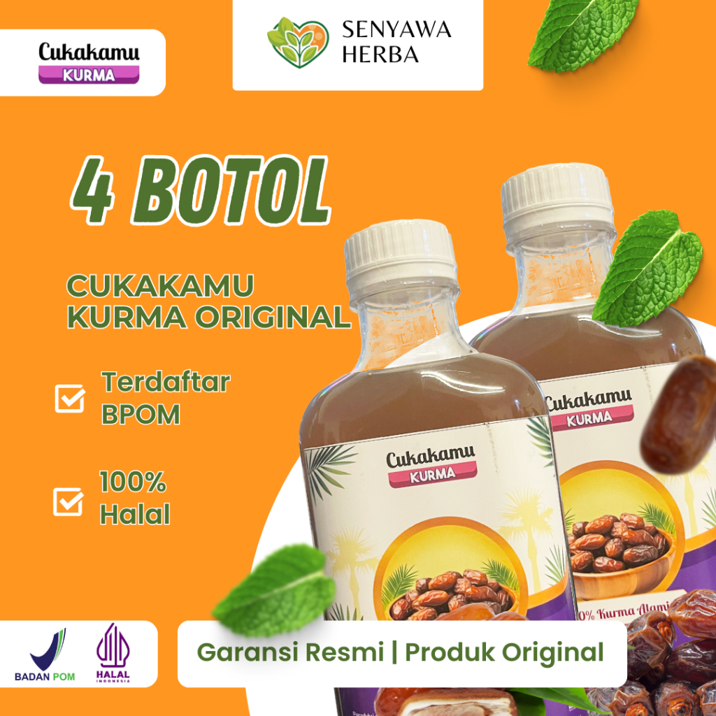 

CUKAKAMU Cuka Kurma Mencerahkan Wajah Putih Bersih Flek Hitam & Kerutan Hilang - 4 Botol