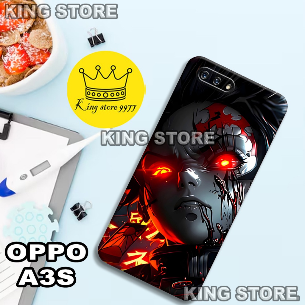 (KS10)  Softcase karet untuk OPPO A3S Motif gambar karakter Anime Demon Slayer/casing OPPO A3S terba