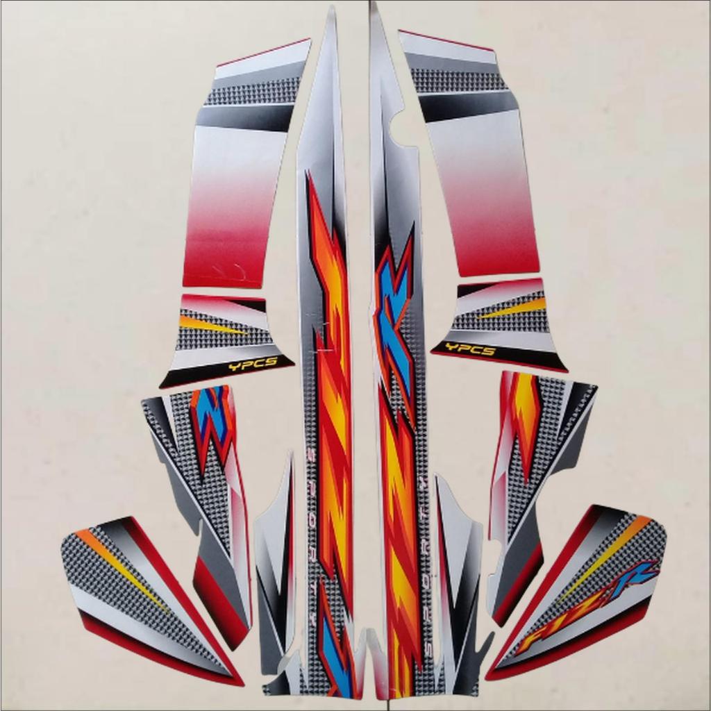 striping / sticker lis body Yamaha fizr / fiz r / f1zr 2004 merah putih