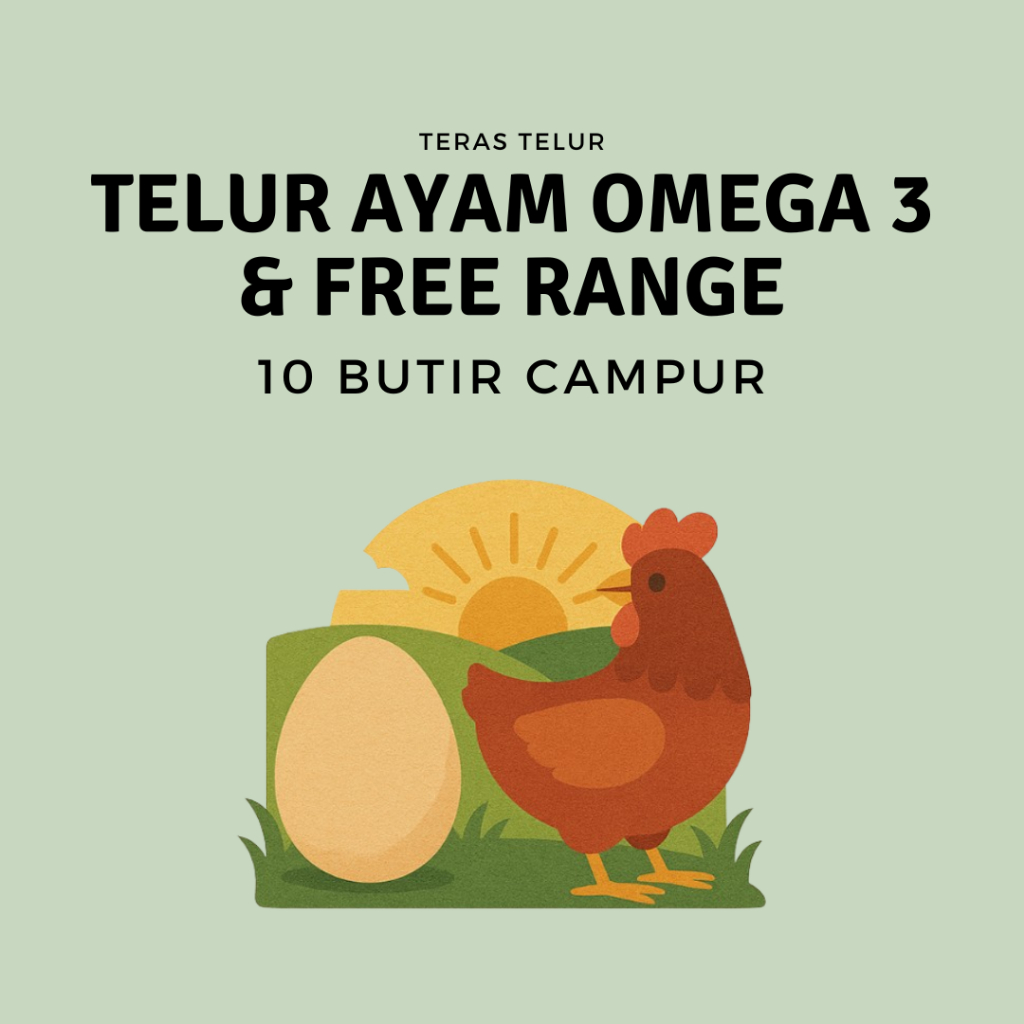 

Teras Telur Ayam Omega 3 & Free Range - 10 Butir Campur