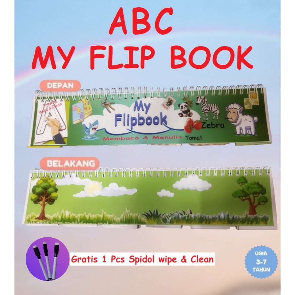 

Flip Book / flashcard Membaca dan Menulis Buku Edukasi mainan anak bermain sekaligus belajar