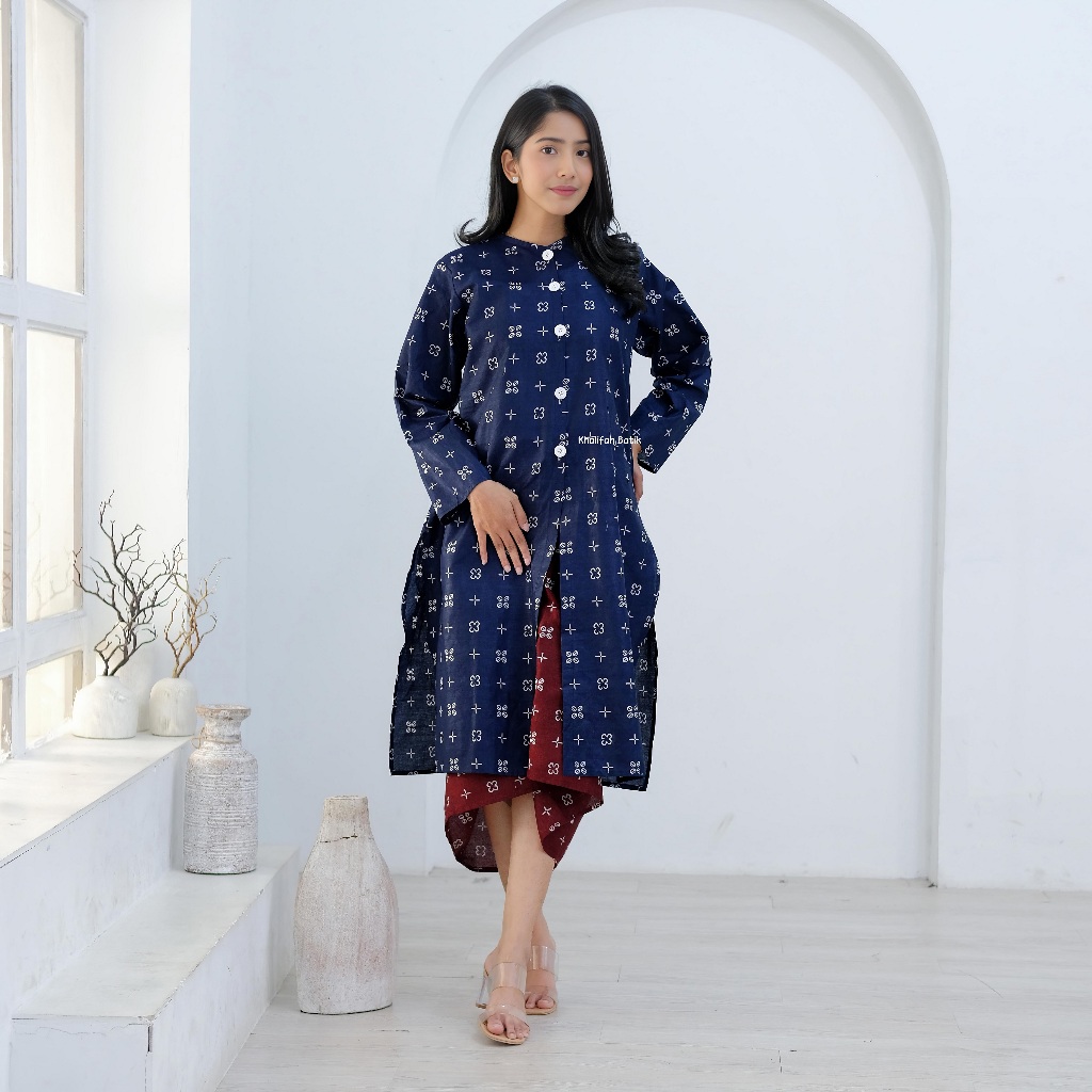 Tunik Motif Korean Style Wanita Hijab