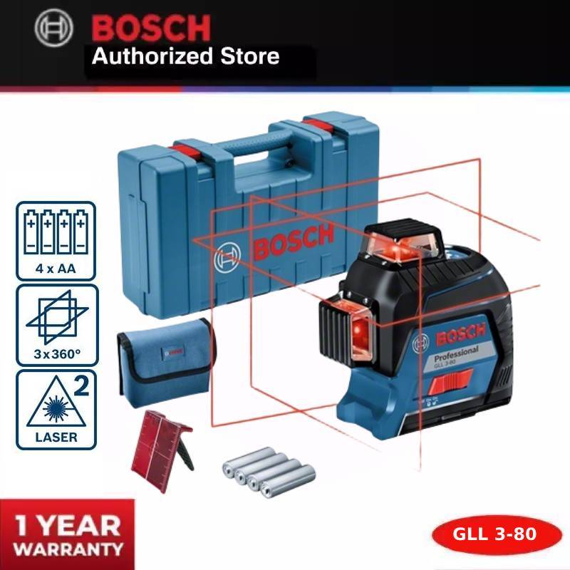 BOSCH GLL 3-80 Line Level / Laser Level 3 Arah