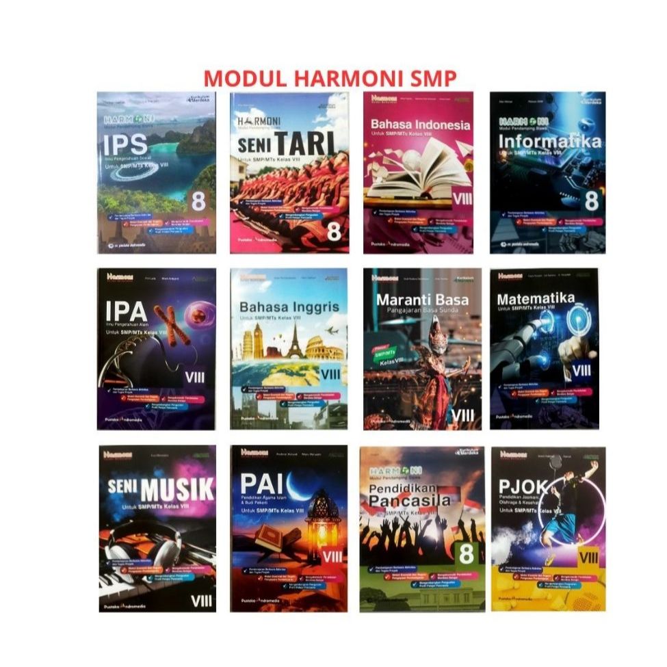 Modul Harmoni Kelas 8 SMP Matematika Bahasa Indonesia Inggris Pancasila PJOK Agama Kurikulum Merdeka