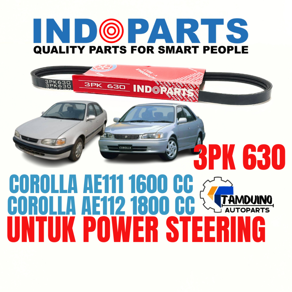 VAN BEL VANBELT FANBELT 3PK 630 Toyota All New Corolla AE111 AE112 POWER STEERING