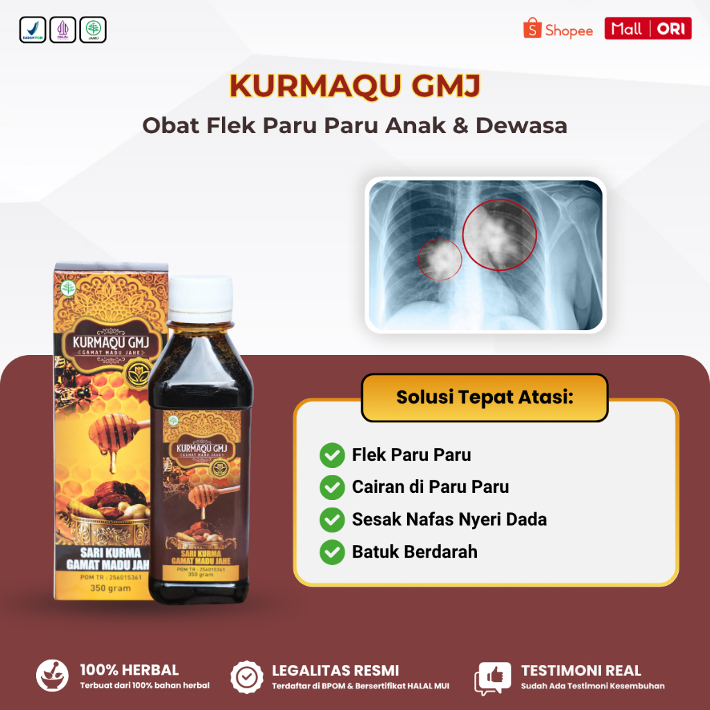 Kurmaqu GMJ - Obat Flek Paru Paru, Pembersih Paru Paru, Penghilang Cairan di Paru Paru Anak & Dewasa