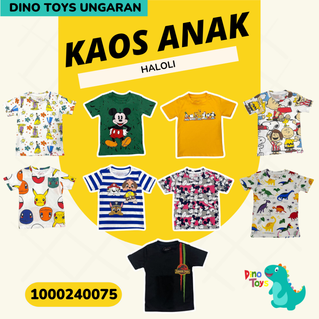 HALOLI Baju kaos anak murah haloli dino toys dinotoys ungaran