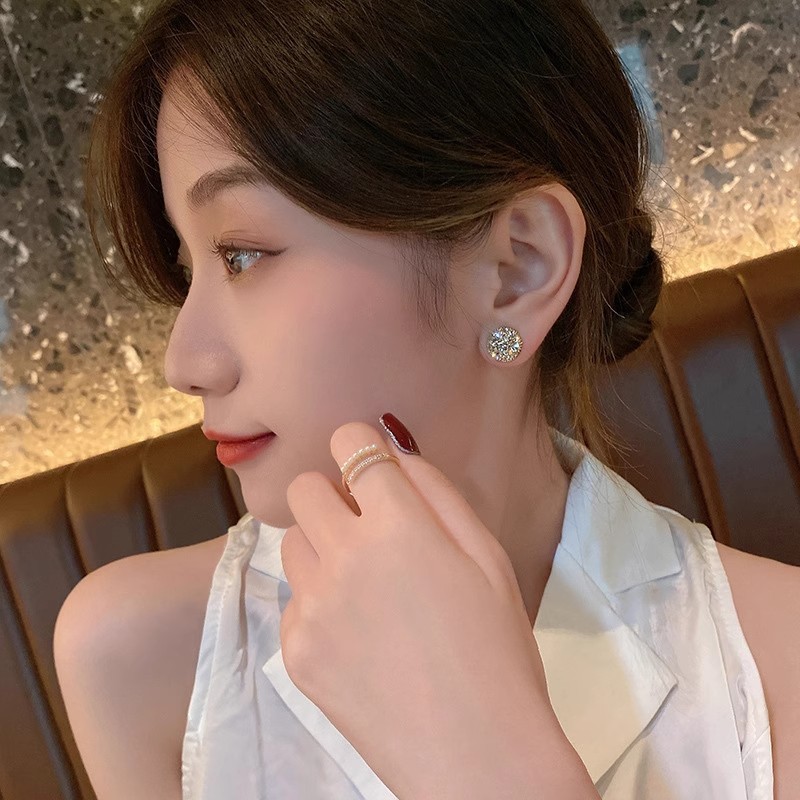 Anting Magnet Berlian Penuh Untuk Wanita Tanpa Tindik Telinga, Jepitan Telinga Mewah Dan Mewah,