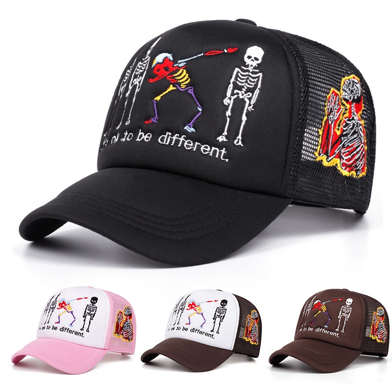 Topi baseball Gaya Korea Berbagai warna Kepala tulang api summer net topi trucker outdoor sport topi