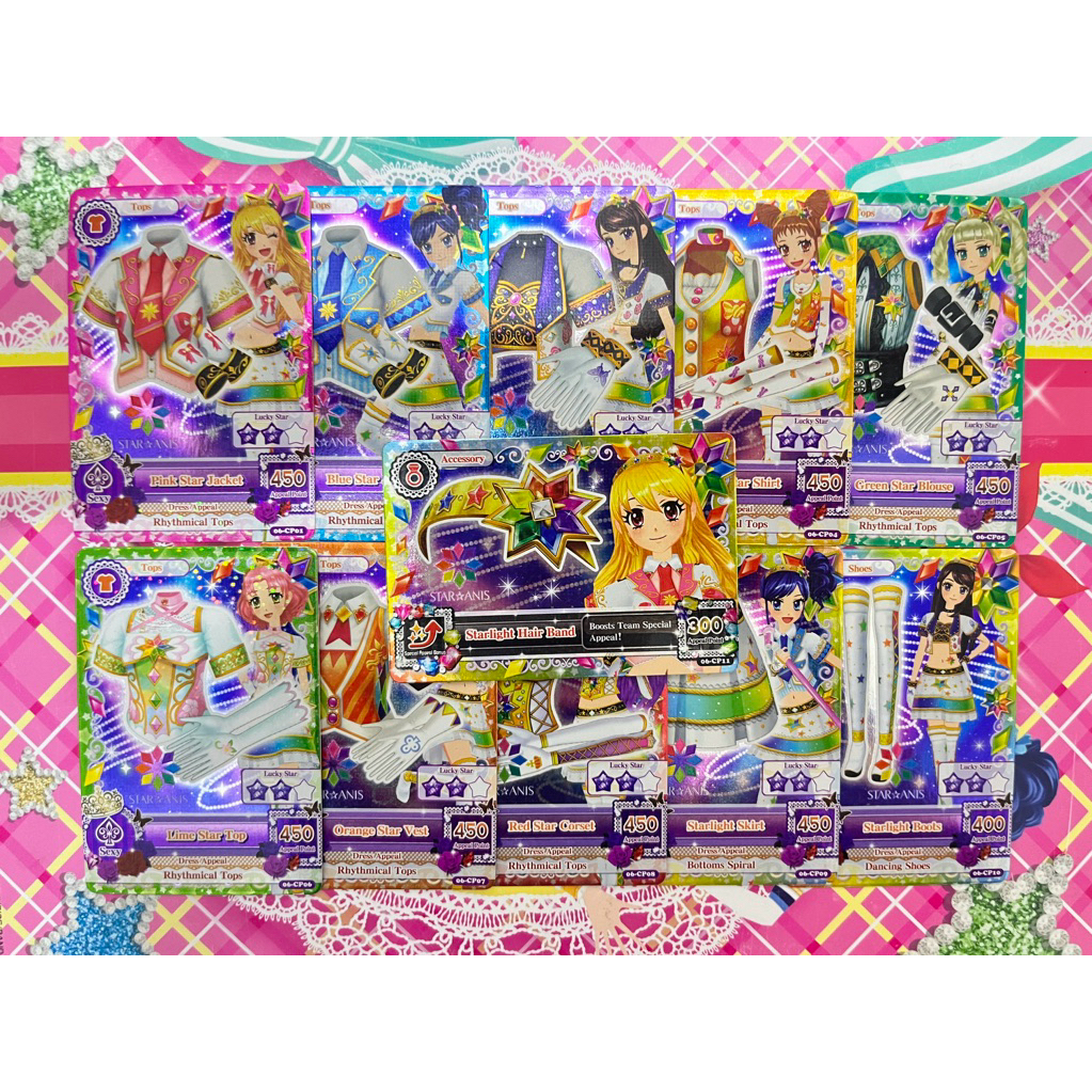 Kartu Aikatsu Campaign Unit STAR ANIS Seri 6 Fullset Ichigo Aoi Ran Otome Yurika Sakura Kaede Mizuki
