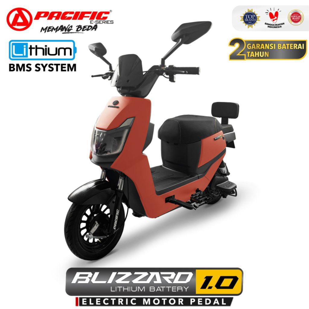 SEPEDA LISTRIK PACIFIC BLIZZARD 1.0 DINAMO 600 Watt BATERAI LITHIUM