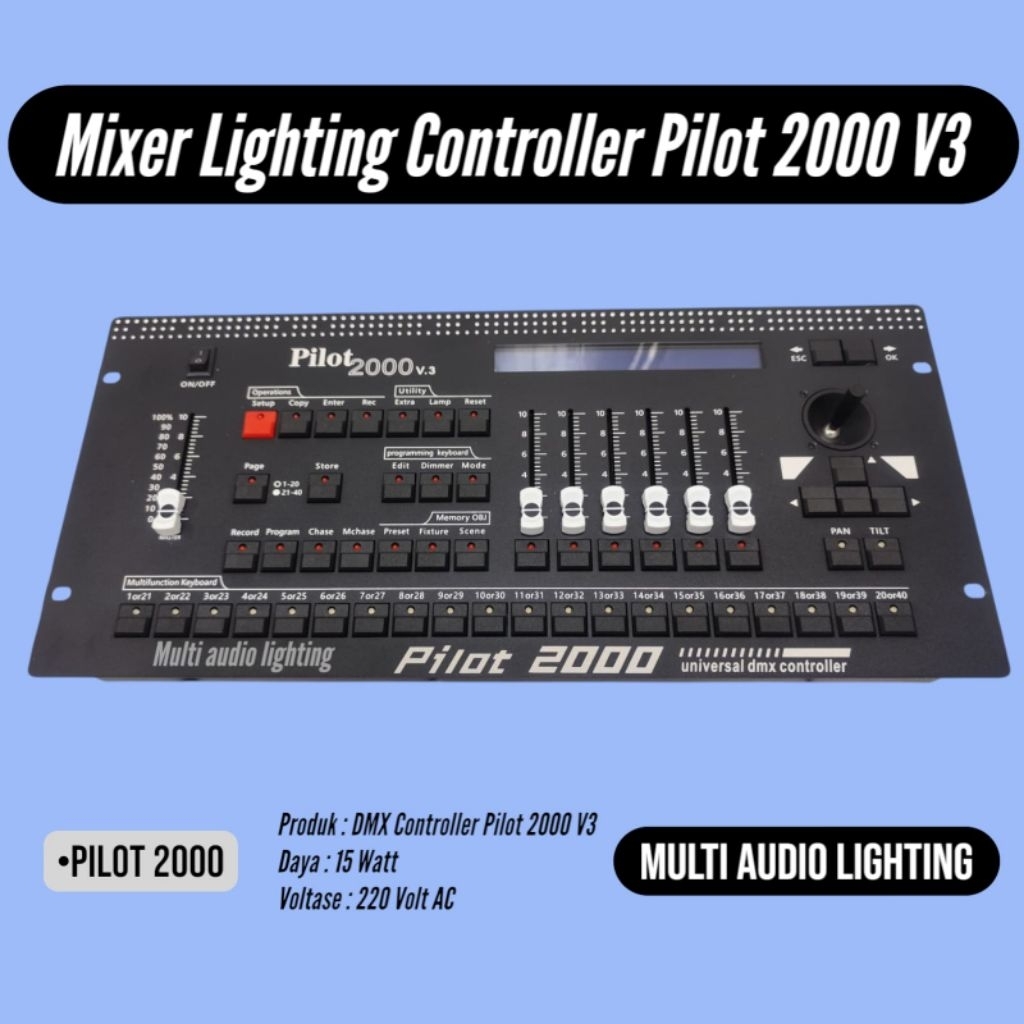 Mixer Lighting Controller Pilot 2000 V3 Mixer Lampu Panggung