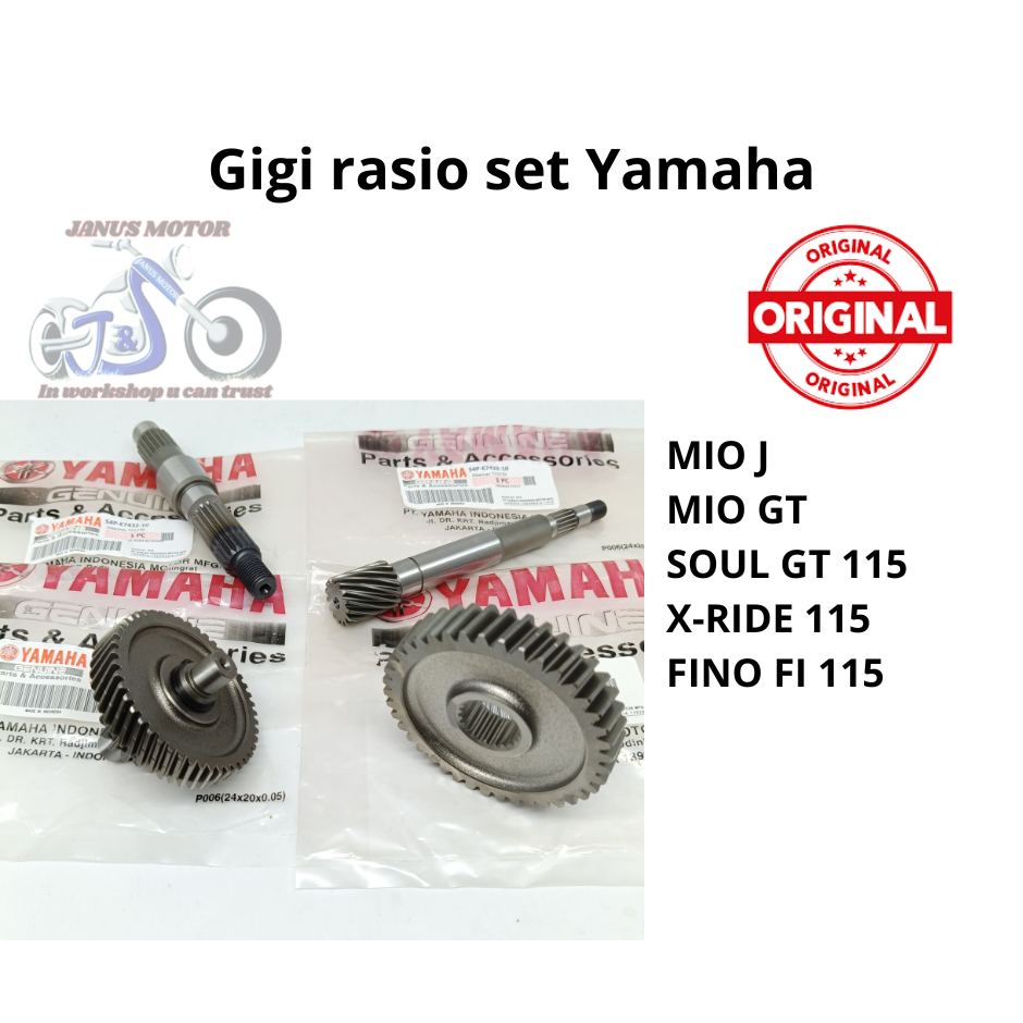 Gigi rasio set Yamaha Mio J GT Soul Fino Xride 115 113 injeksi FI original gir gear pully puli puley