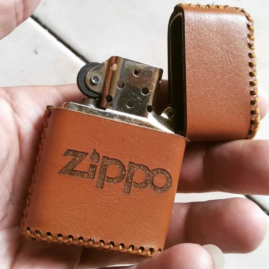 Case Polos Pemantik Korek Api Kulit Asli - Sarung Kulit korek api