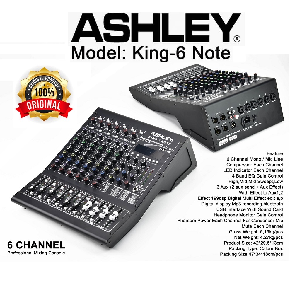 MIXER ASHLEY KING 6 note / Mixer Audio Ashley KING 6 ORIGINAL