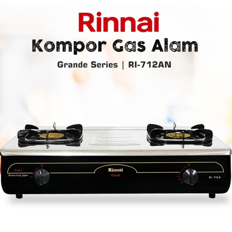 [COD] Kompor Gas Alam Rinnai 2 Tungku RI-712AN ( Khusus Gas Alam )