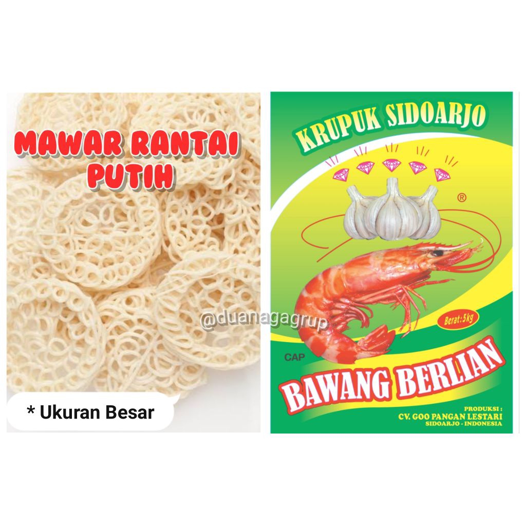 

kerupuk mentah mawar putih besar 5kg